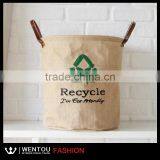 New Design Green Patterned Burlap Basket thumbnail-3