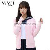 Wholesale Women Cute V Neck Cotton Japanese School Uniform Cardigans for Students thumbnail-1