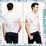 Soild White Heart Embroidery 0-Neck T Shirts for Man thumbnail-3