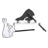 Hair Clips Findings Rabbit Animal Gunmetal White Enamel 55mm x 34mm thumbnail-3