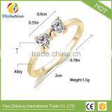 Wholesale Hot Gold Bowknot Ring Wedding Zircon Rings Women Jewelry thumbnail-6