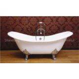 Freestanding antique cast iron enamel bathtub