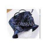 Blue Stylish Fabric Ladies' Church Hats , Big Bow For Festival Tonal Self Satin Braid thumbnail-1