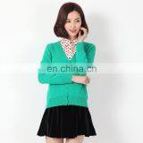 Autumn Spring High Quality Fashion Multicolor Slim Fit V-neck Custom Middle Age Women Sexy Knitted Cardigan Sweater thumbnail-1