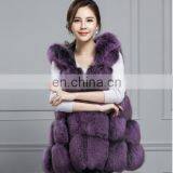 Russian Style Fox Fur Vest With Hat Real Fox Fur Gilet For Women thumbnail-2