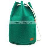 Custom Fashion Laptop Felt Backpack With Leather Shoulder Strap thumbnail-1