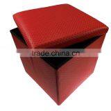 Large Capacity Decorative Collapsible Storage Ottoman thumbnail-1