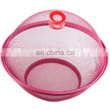 Best Selling Round Decorative Vegetable Fruit Freezer Iron Basket With Plastic Coating