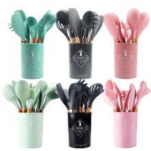 Eco-friendly Food Grade Gift Pack 12 Pcs Cooking Tools Kitchen Gadgets Silicone and Stainless Steel Kitchen Utensil Set thumbnail-1