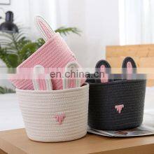 INS Style Nordic Environment-Friendly Cartoon Cotton Cord Rope Toy Snack Cloth Storage Woven Basket thumbnail-2