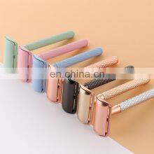 Custom Cooper Brass Handle Classic Razor Double Edge Safety Shaving Razor for Men thumbnail-3