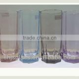 octagonal colorful drinking glass