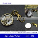 key holder watch with retro bronzed metal suit pocket watch with skull