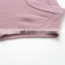 High Quality Custom Knit Pullover Crew Neck Cashmere Woolen Sweater Vest Casual Long Length Outer Wear Embroidered Back Solid thumbnail-5