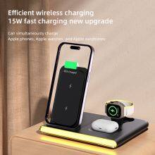 2024 Sublimation Portable Foldable Phone Universal Charging Station Fast 3 In 1 Wireless Charger For Iphone Smartphone thumbnail-4