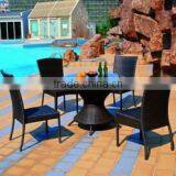 Leisure ways outdoor furniture rattan janpese tea table with round glass table top