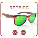 2015 New Design Fashion Bamboo Glasses Hot red Plastic Sunglasses