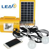 solar power lighting system, with solar panel, LED light, battery with USB output