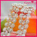 Wholesale New Clear Stone Bow-knot Shape Rhinestone Crystal Cup Chain for Dress Belt WRC-227 thumbnail-1
