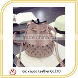 2016 HOT Leather Drawstring Bucket Bag Rivet Messenger Bag thumbnail-1