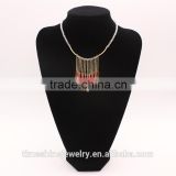 New design gold plating acrylic colorful seebeads beads tassel necklace