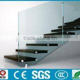 YUDI Customized Frameless Glass Solid Wooden Straight Floating Stairs Manufacture thumbnail-2
