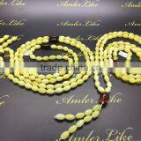 Natural Baltic Amber 108 Prayer Beads, Olive Shape Amber Beads thumbnail-1