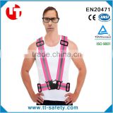 adult kid high visibility elastic adjustable yellow orange pink safety reflective jacket