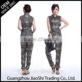 OEM Custom Made Ladies Suit Gray Color Casual Style Sleeveless Women Jumpsuit thumbnail-1