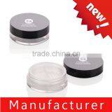 Custom Newest Round Black Plastic Loose Powder Jar / Case / Container / Packaging / Packing With Sifter