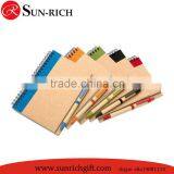 Crraft Paper Cover Cheap Bulk Spiral Notepad With Pen for Promotion thumbnail-3