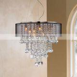 11.2-2 Hanging Crystal and a Gorgeous Sheer Black Shade Brushed Nickel Black 22"W Crystal Chandelier Quality Choice