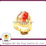 New Products 2015 Stainless Steel Rings, Garnet Stone With Gold Plated Steel Ring thumbnail-2