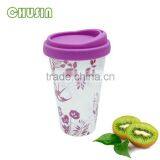 Porcelain Mug/ceramic Coffee Cup With Food Grade Silicone Lid thumbnail-1