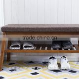 bamboo shoe bench with cusion