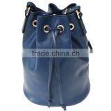 Women PU Leather Bucket Bag Fashion Design Rope Closure Cycling Bag thumbnail-1