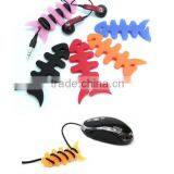 Fish Bone Silicone Earbud Cable Winder / Earphone Cord winder / Cable Wire Organizer