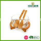 High Quality Bamboo Salad Bowl With Spoons,natural Living Bamboo Salad Bowls Wholesale thumbnail-5