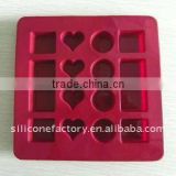 Valentine promotion square & heart shaped siicone chocolate mold