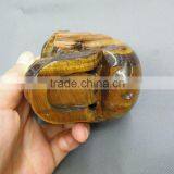 Charming Yellow Tiger Eye Crystal Skull All by Handmade Good for Collection or Decoration thumbnail-5