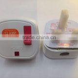 New products 2016 uk 3 pin 13a plug with switch and LED light uk power plug BS1363