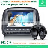 7inch HD Digital Touch screen Car Headrest monitor DVD play