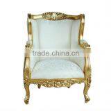 White Antique Style Armchair thumbnail-1