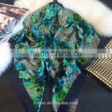 2017flower Top Quality 100% Silk Habotai Printed Square Scarf thumbnail-2