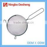 Hot Sale Double Ears Colander Stainless Steel Metal Mesh Strainer With Long Handle thumbnail-3