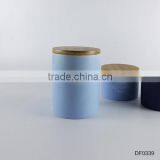 Factory Direct Wholesale Modern Design 3 Layer Mason Ceramic Candy Jar With Wooden Lid thumbnail-3