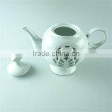 Stock Cheap Plain White Ceramic Tea Pot With Hollow-out Design thumbnail-2