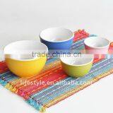 4Pcs Stoneware Mixing Bowl With Glazed Color thumbnail-1