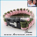 Outdoor Survival Logo Engraved Paracord Bracelet With Fire Starter Buckle thumbnail-2