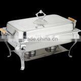 Luxury Rectangular Gold-plated Roll Top Stainless Steel Chafing Dish thumbnail-5